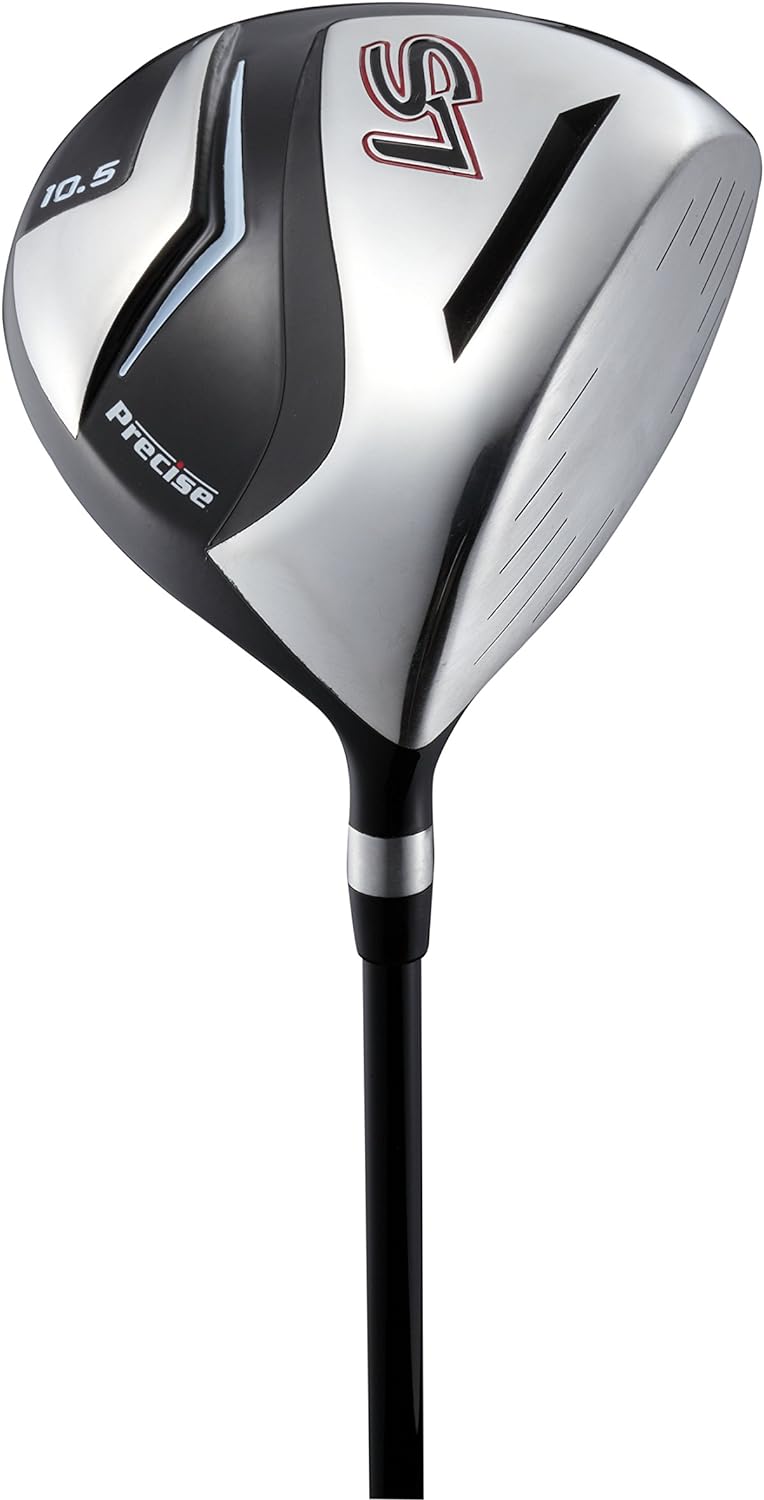 18 Piece Complete Men’s Golf Club Set with Titanium Driver, #3 & #5 Fairway Woods, #4 Hybrid, 5-SW Irons, Putter, Stand Bag, 4 H/C's, Men’s Golf Clubs Full Set Right Handed