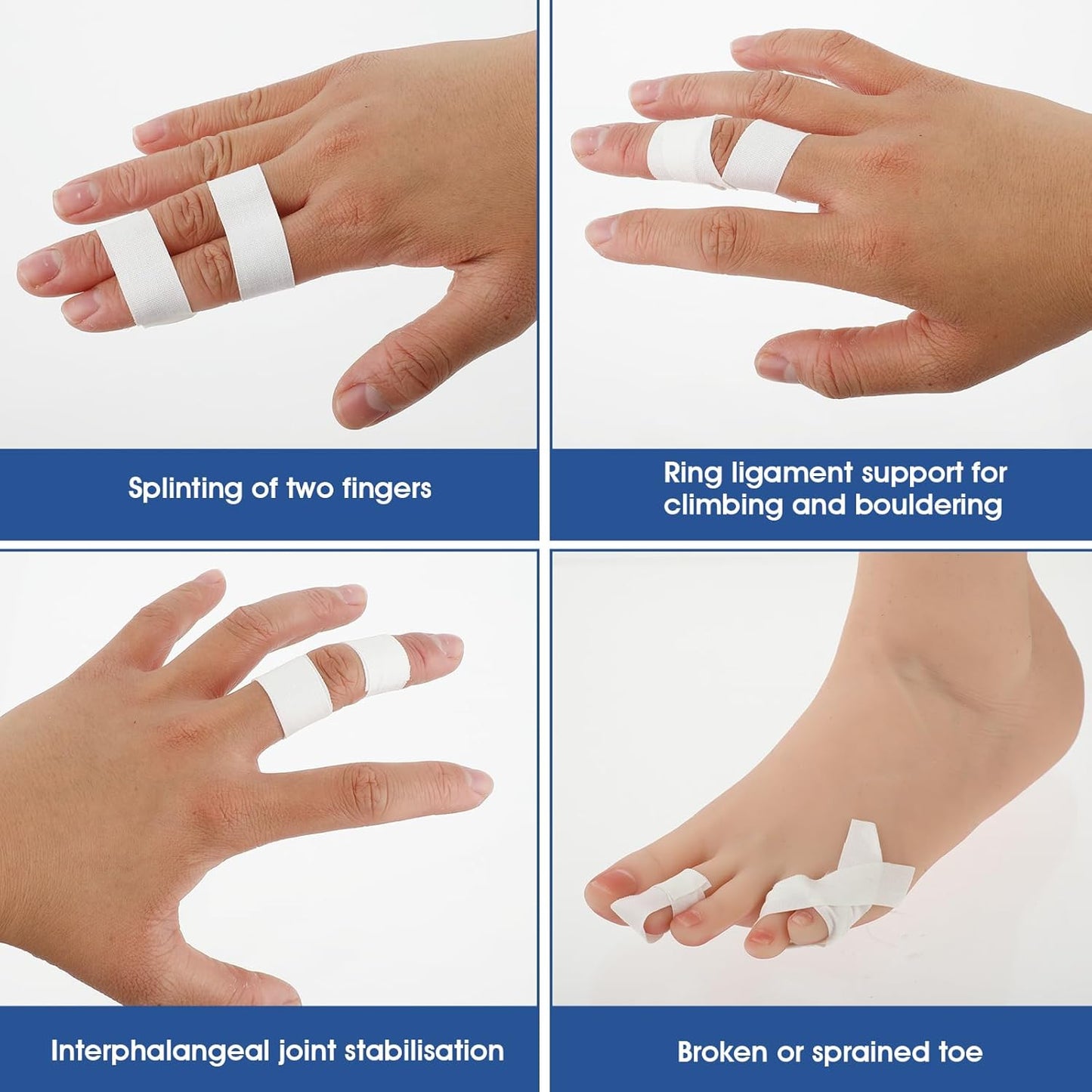 3 Rolls Athletic Tape, Finger Tape No Sticky Residue Wrist Ankle Tapes Extra Strong Adhesive Sports Tapes for Volleyball Basketball Climbing Boxing Weight Lifting