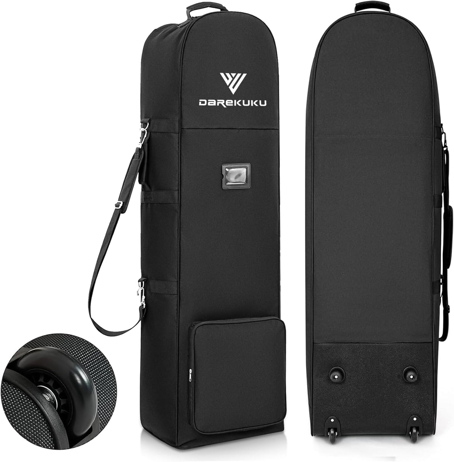 Golf Travel Bags for Airlines with Adjustable Support Rod and Detachable Shoulder Straps, Soft Foldable Golf Club Travel Covers, 900D Heavy Duty Oxford