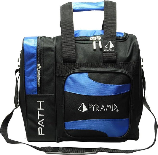 Pyramid Path Deluxe Single Tote Bowling Bag with Large Separate Compartment for Bowling Shoes (Up To US Mens Size 15) or Accessories - Holds One Bowling Ball