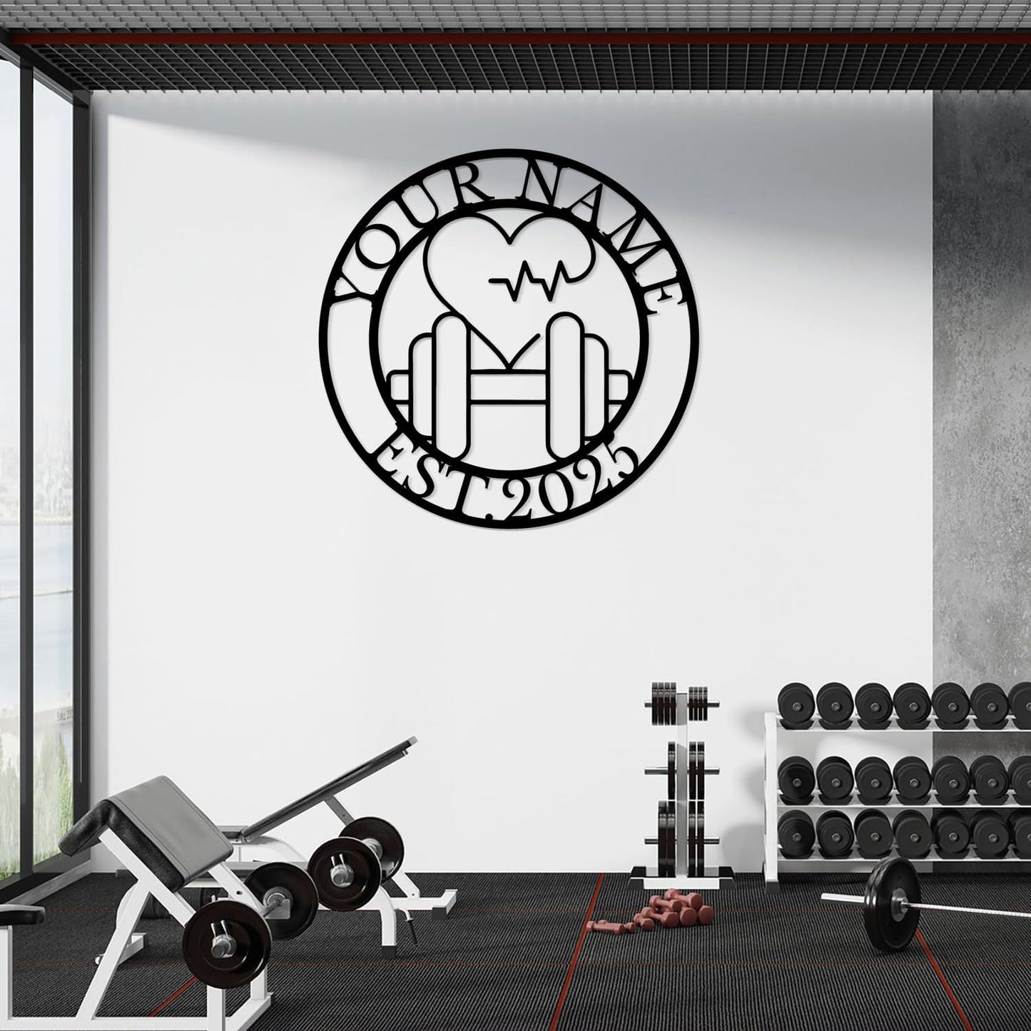 Customized Metal Gym Name Sign, Personalized Sports Room Wall Art,Metal Gym Sign,Unique Fitness Wall Sign, Gym Lovers Unique Gift, Gym Wall Art,Training Center Sign (Style-11)