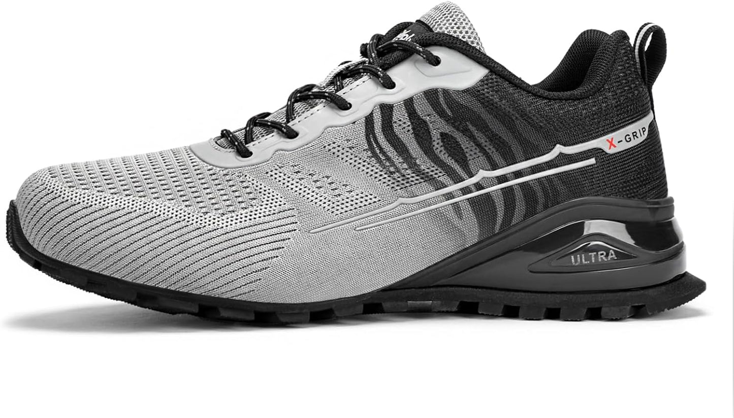 Kricely Men's Trail Running Shoes Fashion Walking Hiking Sneakers for Men Tennis Cross Training Shoe Outdoor Snearker Mens Casual Workout Footwear