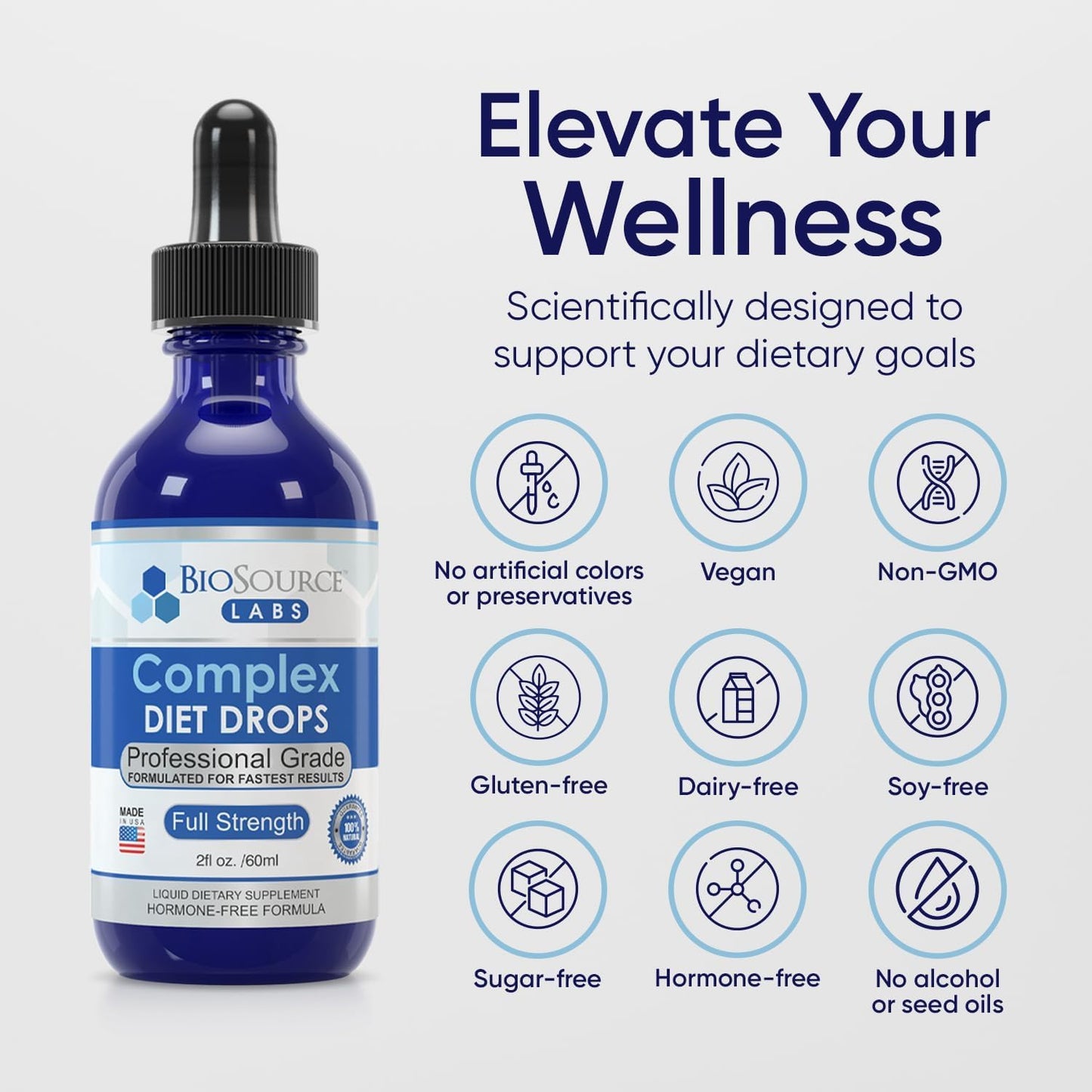 Complex Diet Drops – Best Natural Drops for Men and Women (2 Bottle Pack) - 60 Day Supply