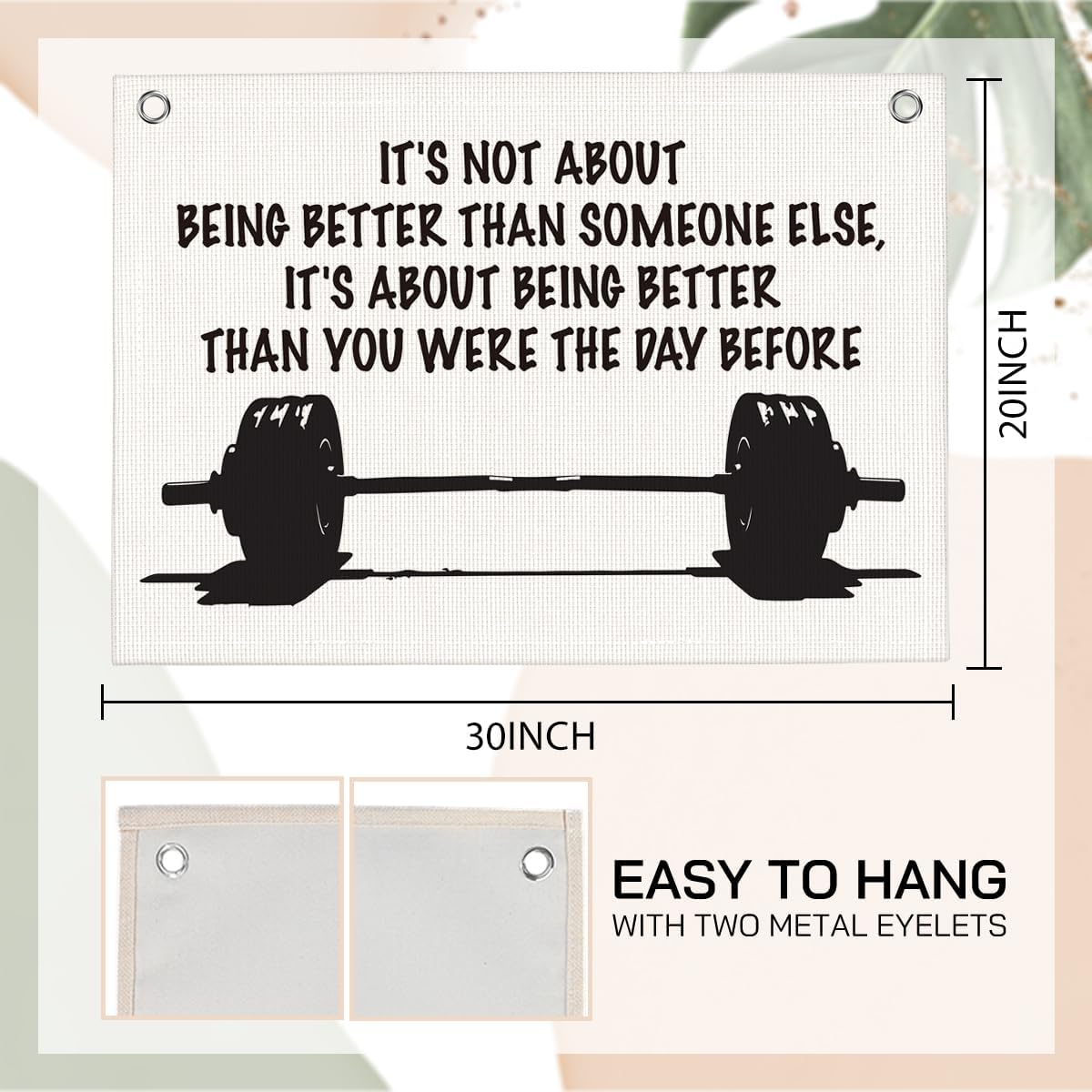 It's Not About Being Better Than Someone Else Gym Motivational Wall Art Banner Dorm Posters Gifts for Guys Men Women Gym Flag Decor for Home Gym Bedroom Workout Room 30x20 Inchs