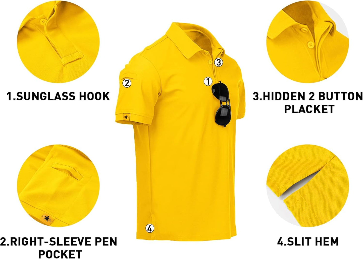V VALANCH Mens Polo Shirts Short Sleeve Moisture Wicking Golf Polo Athletic Collared Shirt Tennis T-Shirt Tops