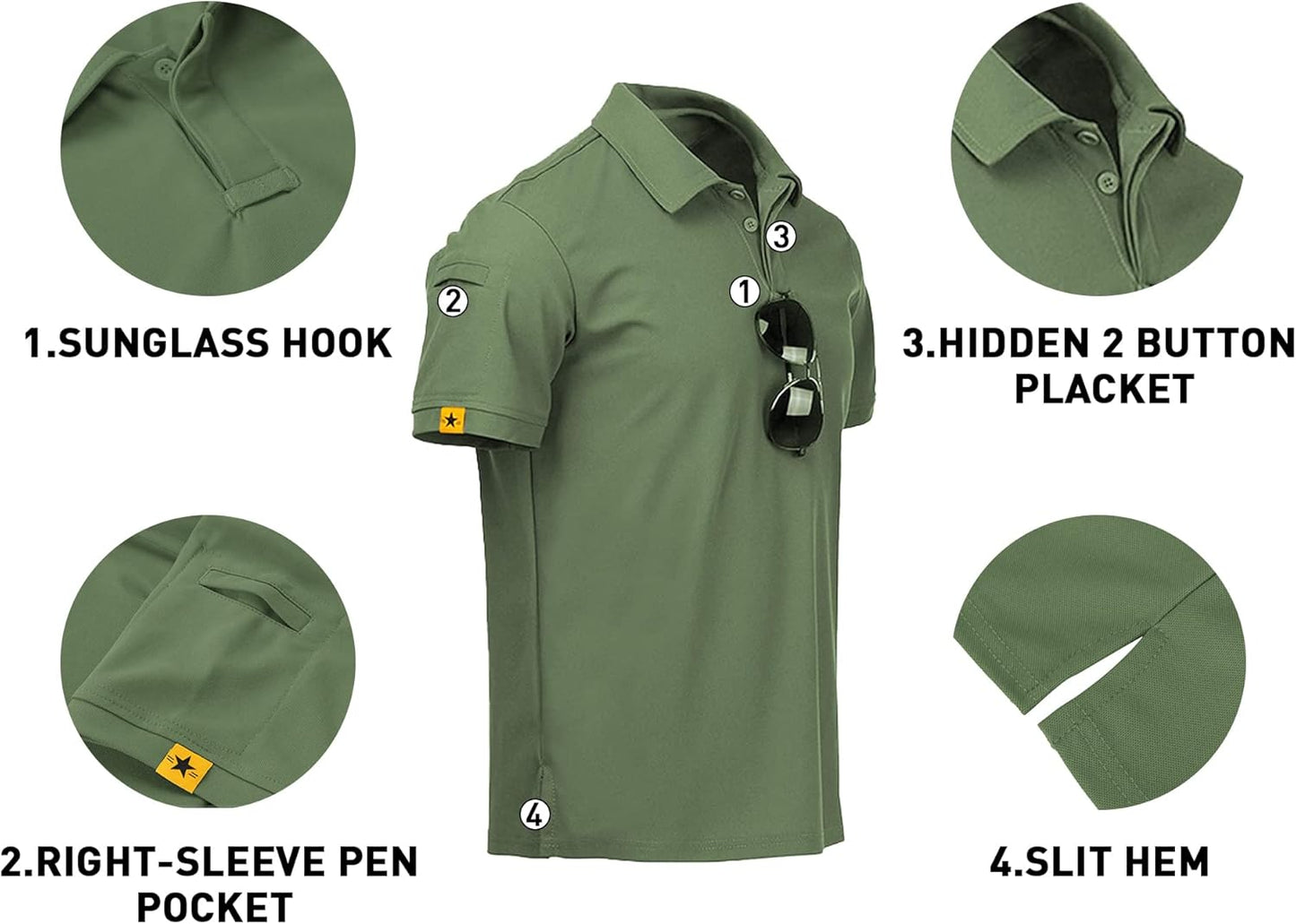 V VALANCH Mens Polo Shirts Short Sleeve Moisture Wicking Golf Polo Athletic Collared Shirt Tennis T-Shirt Tops