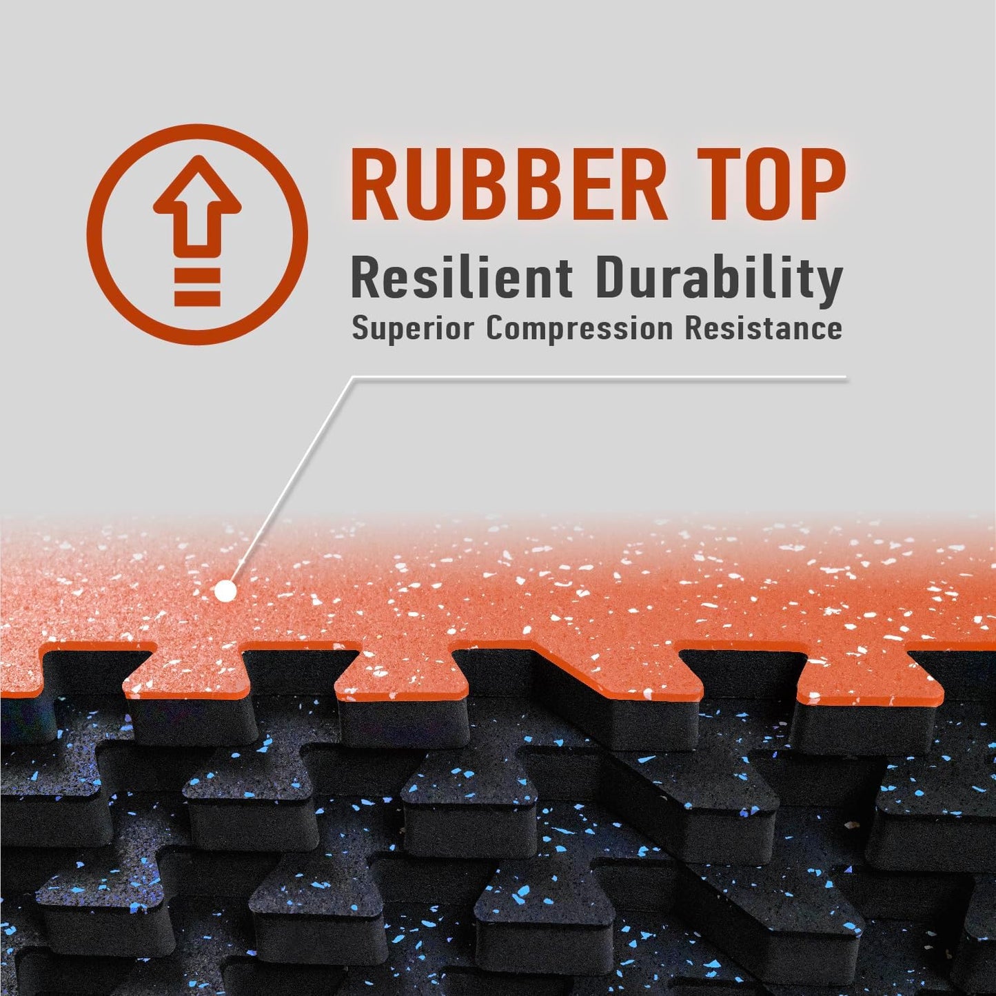 AIRHOP 0.56in Thick 96 Sq Ft Exercise Equipment Mats, 24Tiles Upgraded Rubber Top with High Density EVA Foam, Large Interlocking Puzzle Gym Flooring for Home Gym, Heavy Weight Workout, Black & Blue