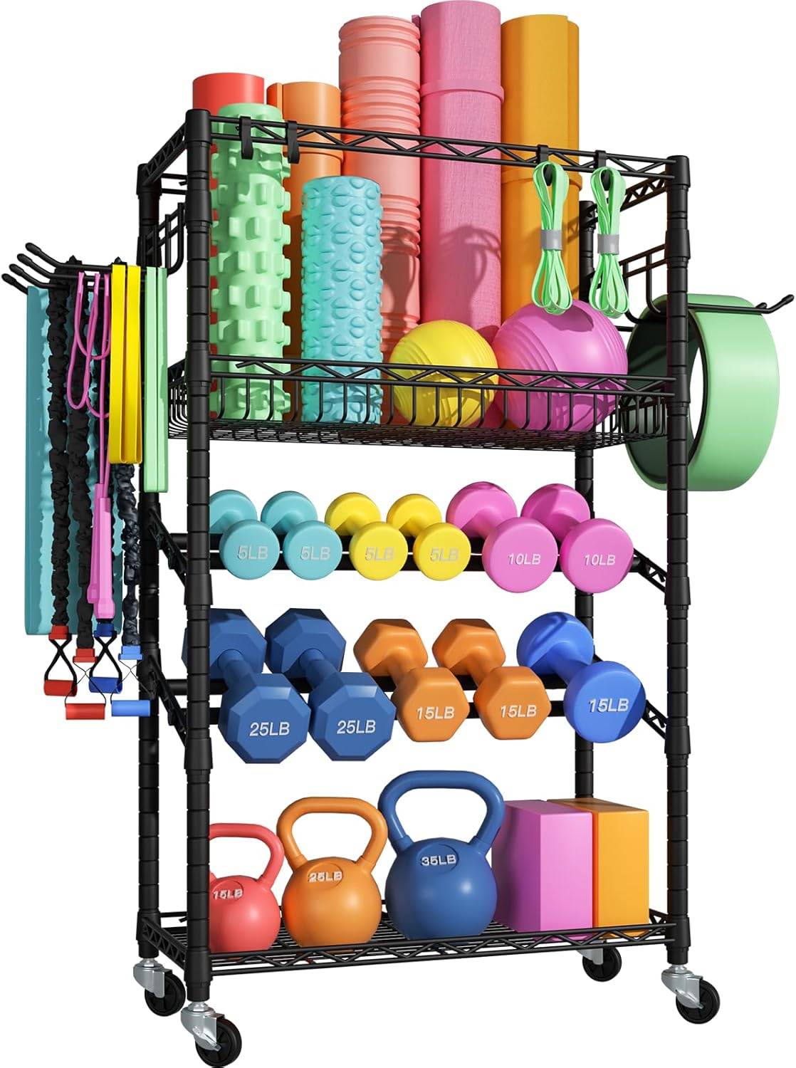 S3 Dumbbells Rack Storage Rack, Portable Home Gym Storage, Yoga Mat Storage, and Weight Rack Organizers for Gym Studio