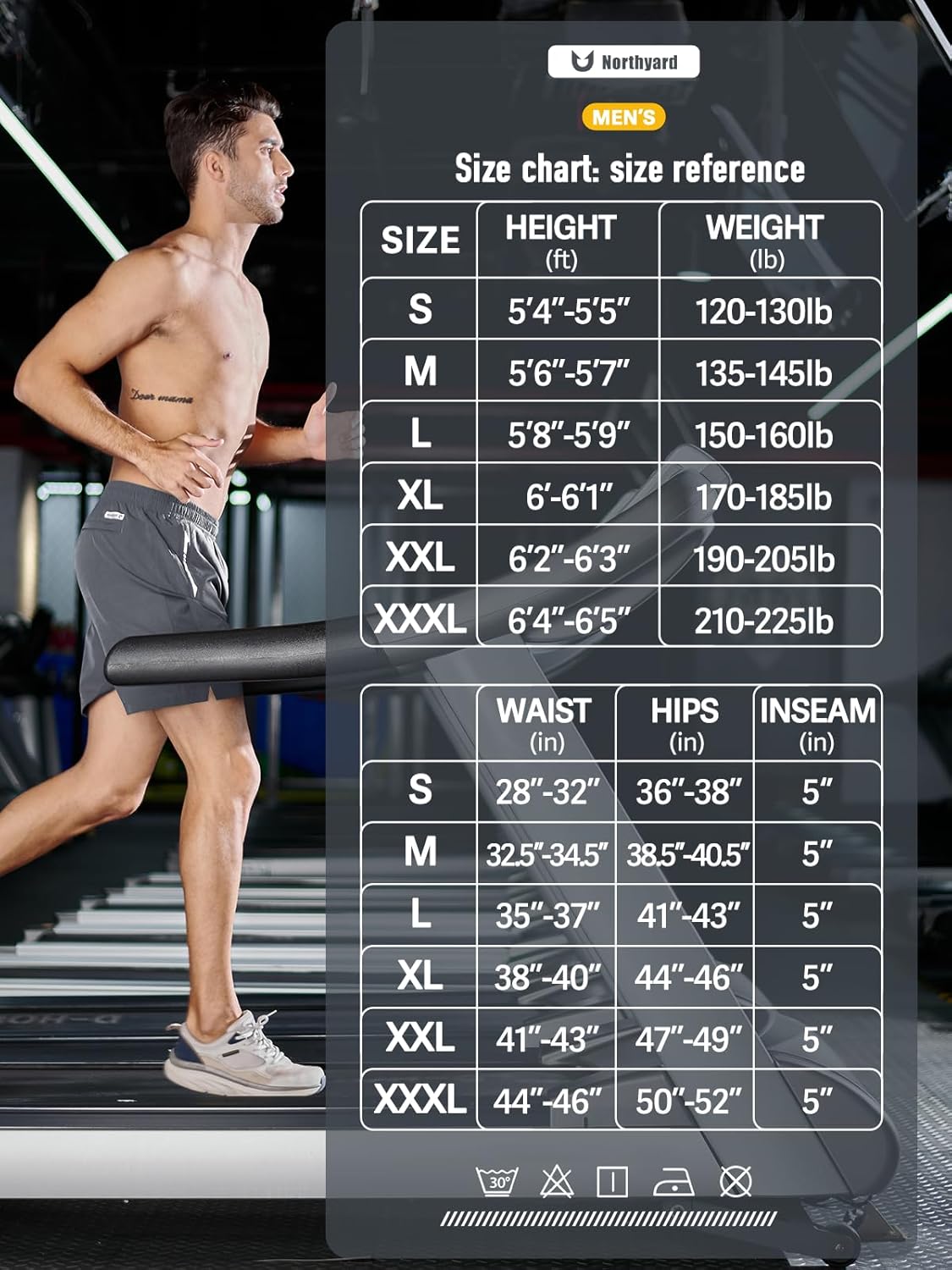 NORTHYARD Men's Running Athletic Shorts 5"/ 7"/ 9" Workout Gym Short Tennis Quick Dry Active Sport Hiking Basketball