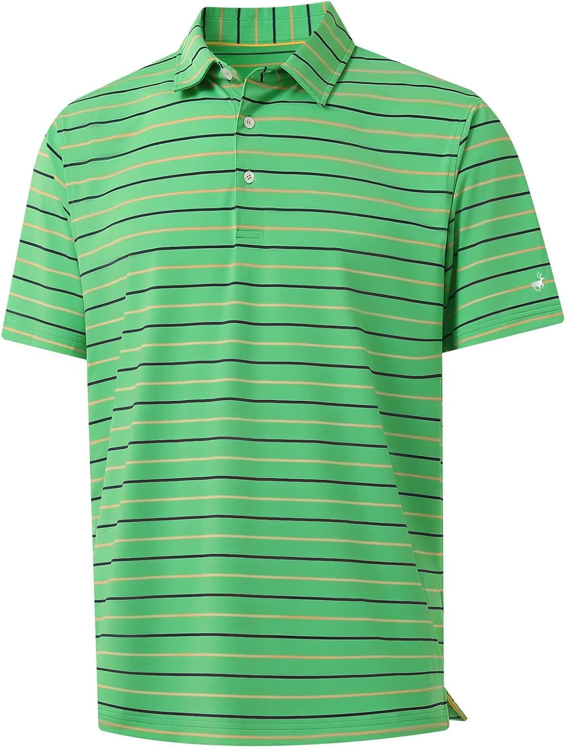 Rouen Mens Golf Shirt Moisture Wicking Dry Fit Performance Stripe Casual Collared Short Sleeve Golf Polo Shirts for Men