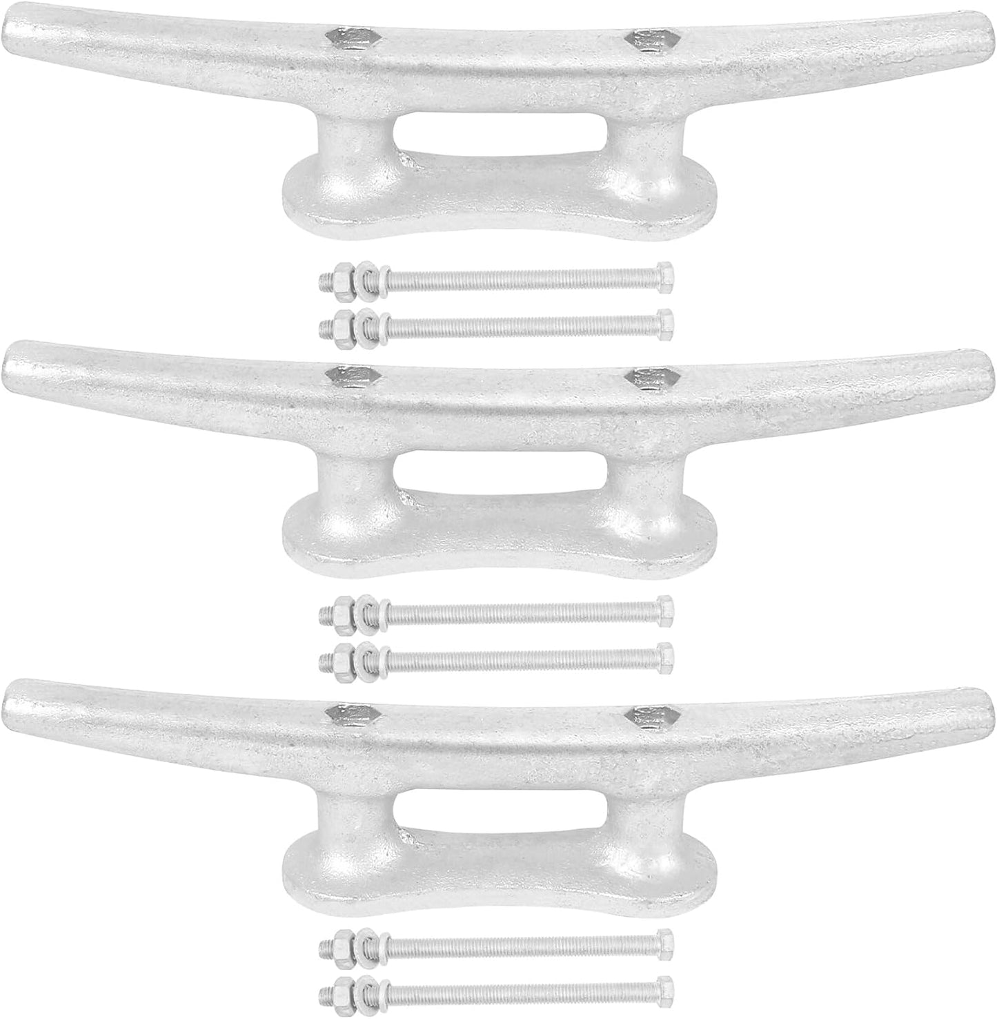 6/8/10/12/14 inch Dock Cleats With Bolts,Hot Dipped Galvanized Cast Iron Boat Cleats,Rope Cleat Boat Dock Cleats for Boat Docks,Decks,Piers for Tying up Boats,Marine Decor(1,2,4,5,6,8,10,12 Pack)