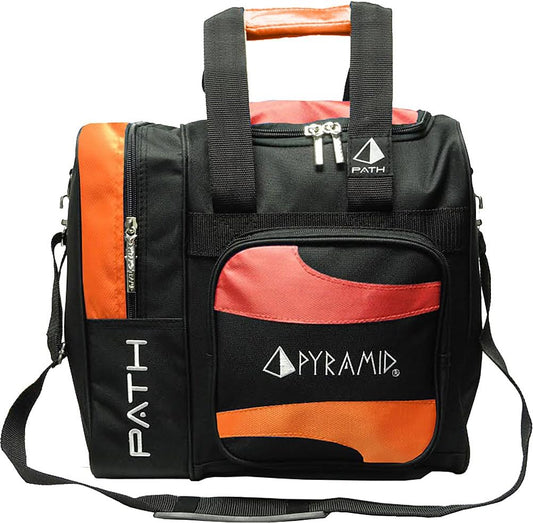 Pyramid Path Deluxe Single Tote Bowling Bag with Large Separate Compartment for Bowling Shoes (Up To US Mens Size 15) or Accessories - Holds One Bowling Ball