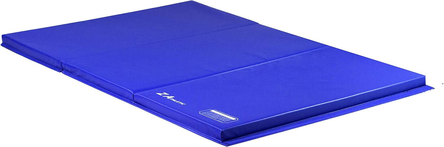 Z Athletic Folding Mat for Gymnastics, Tumbling, Cheerleading, and More, 4 Ft x 6 Ft x 2 In