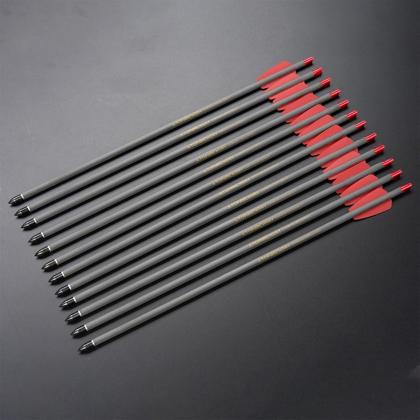Crossbow Bolts 15 Inch Archery Carbon Crossbow Arrows with Moon Nocks Hunting Archery Arrows（12pcs