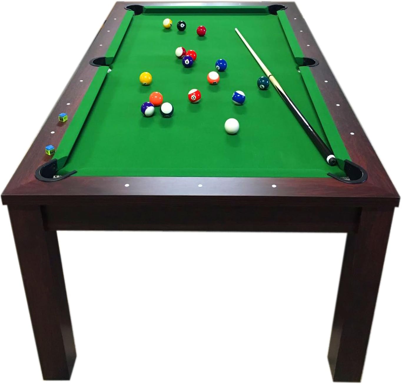 7 Foot Pool Table Dining Table Combo Green Felt – Missisipi
