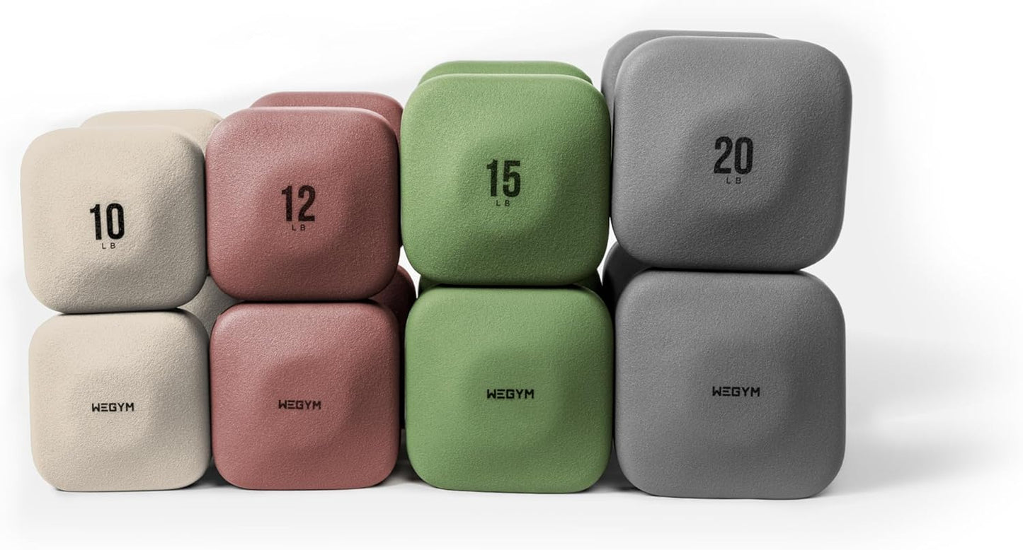 SafeGrip Dumbbells, Anti-Slip, Anti-Roll, Thick Handles, Free Weights, Square Dumbbells for Secure Workouts at Home, Weightlifting, and Personal Training