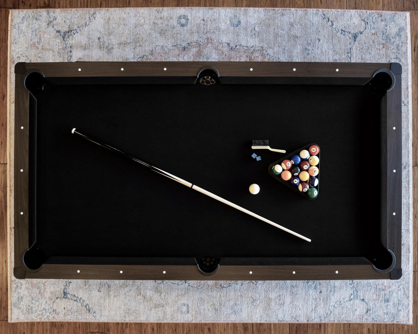New York Nights 7 Ft Pool Table Set with Benches and Top