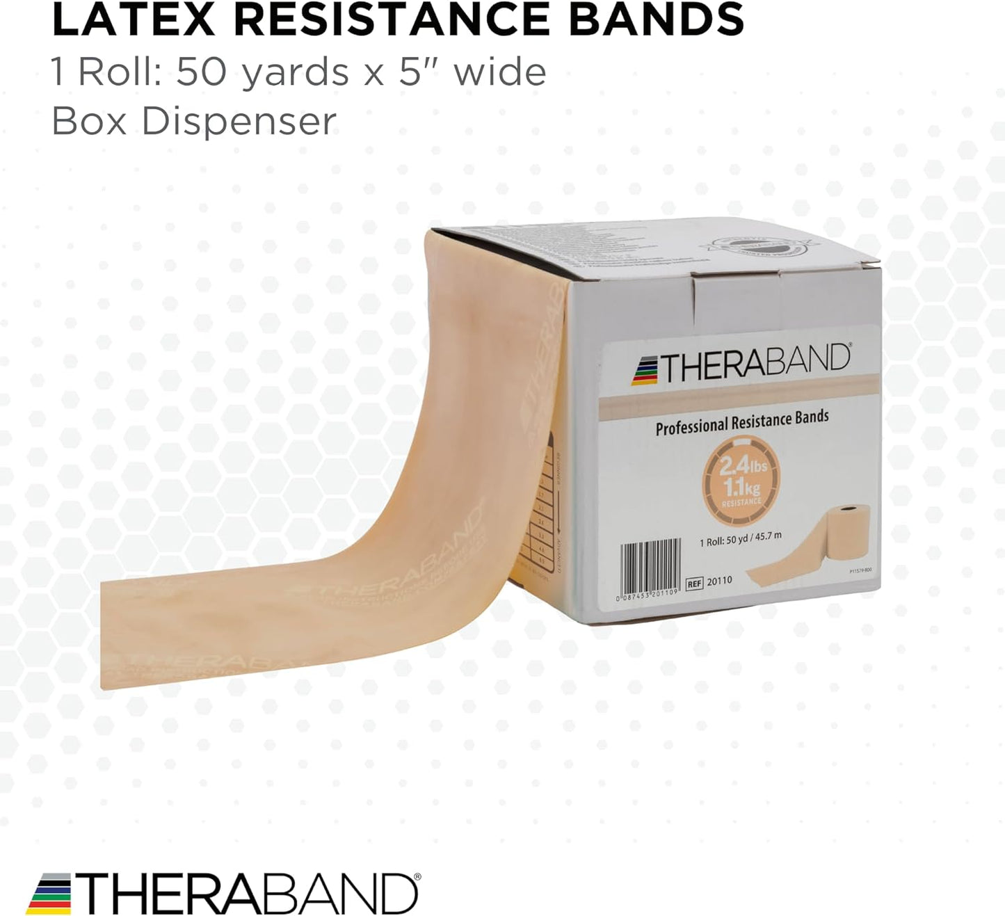 THERABAND Resistance Bands, 50 Yard Roll Professional Latex Elastic Fitness Band For Upper & Lower Body & Core Exercise, Physical Therapy, Pilates, Yoga, Stretching, Home Workouts, & Rehab