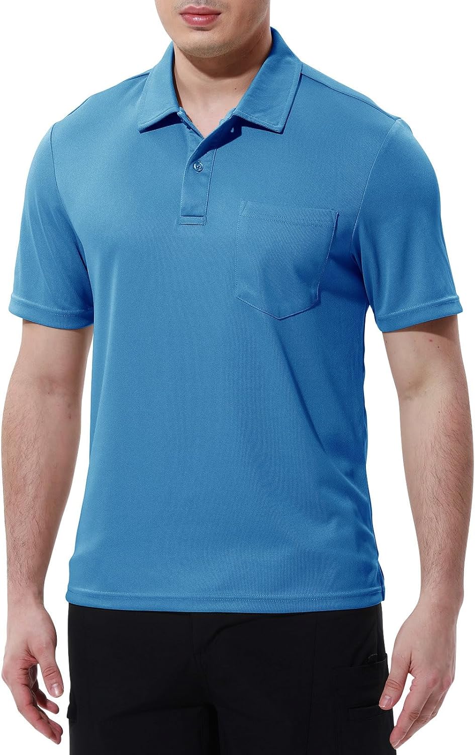 TBMPOY Men's Polo Shirts with Pocket Short Sleeve Quick Dry Casual Sports Outdoor Golf Shirt