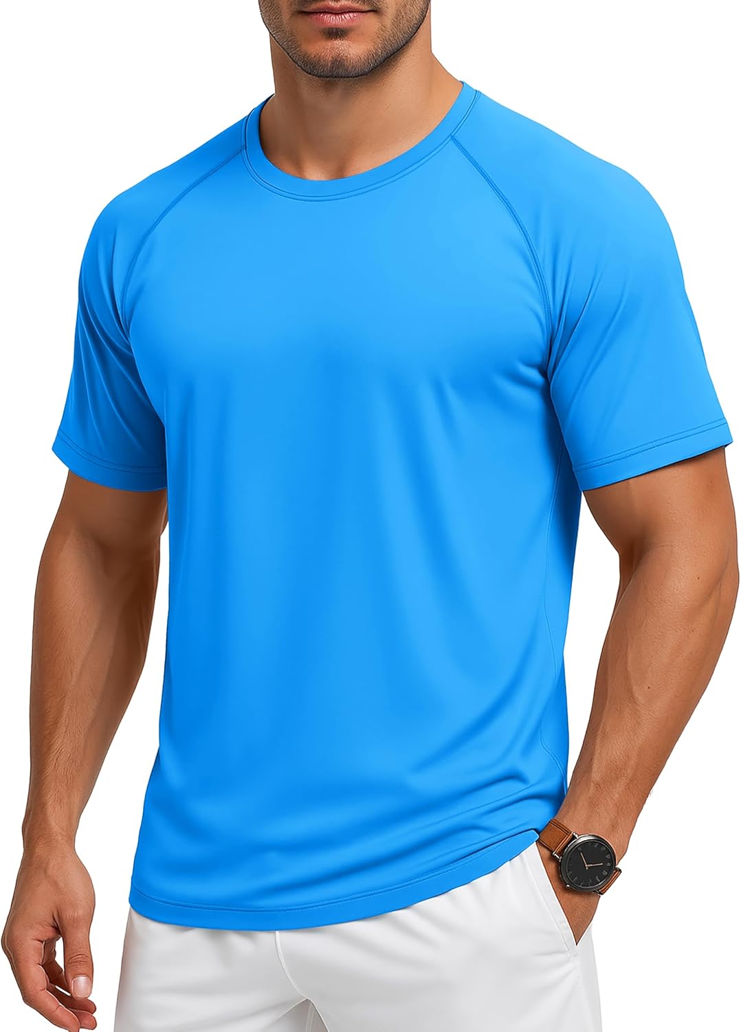 MAGCOMSEN Men's Short Sleeve UPF 50+ Sun Protection Shirts Quick Dry Athletic T-Shirt Hiking Running Swimming Rash Guard