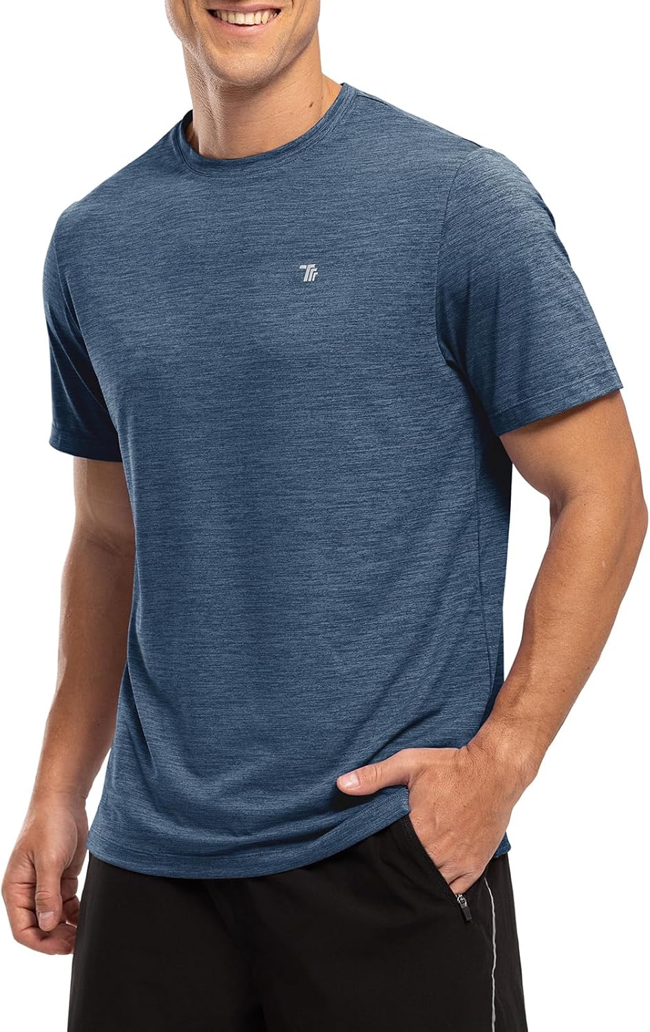 BGOWATU Men's Quick Dry Workout Athletic Shirts Lightweight Tennis Shirts for Men Running Gym Tops