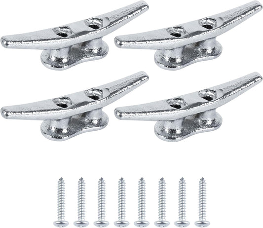4 inch Dock Cleats 4/6/8/12/16/20/24 Pack,Boat Dock Cleats Rope Cleat Marine Cleats Iron Boat Cleats with Hardware ldeal for Deck,Nautical Decor,Cleats for Boat Dock,Boat Tie Down Cleats