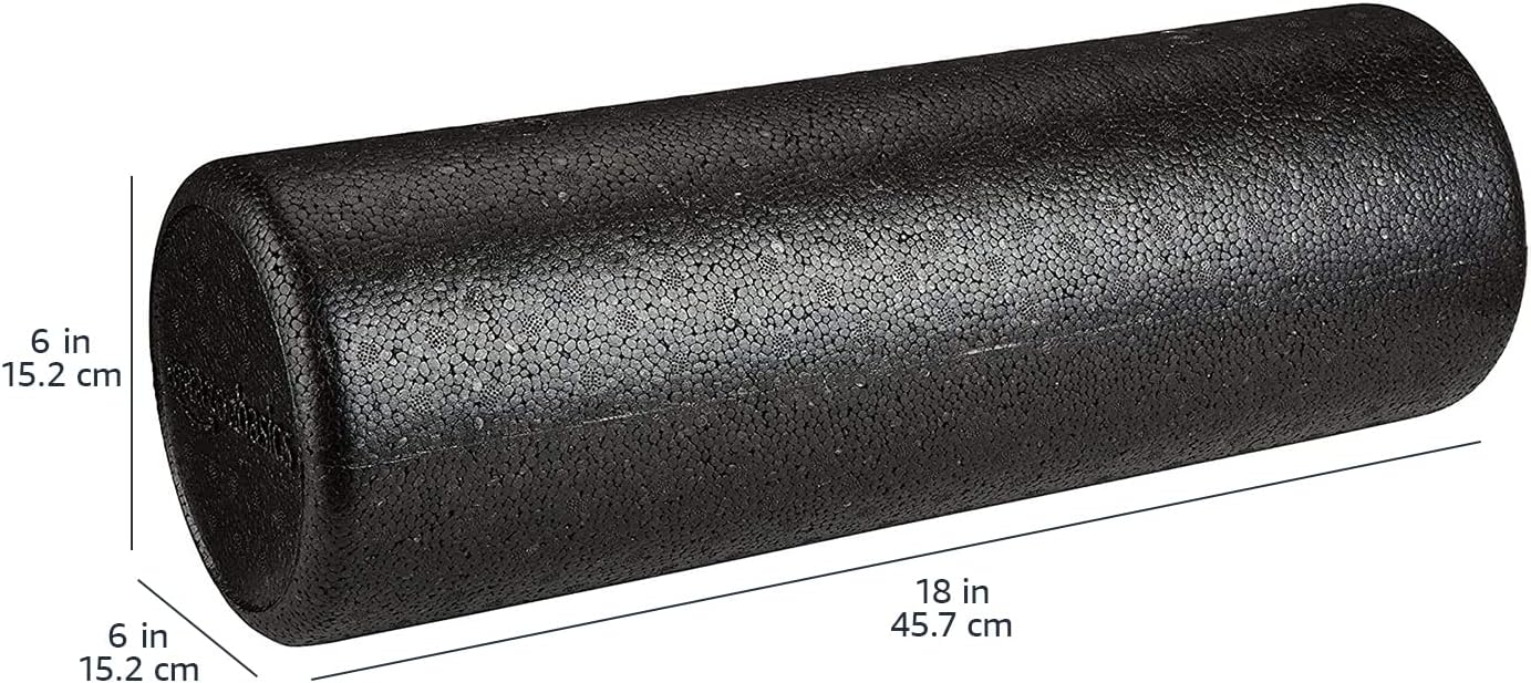 Amazon Basics High Density Foam Roller for Exercise and Recovery, 18 Inches, Black