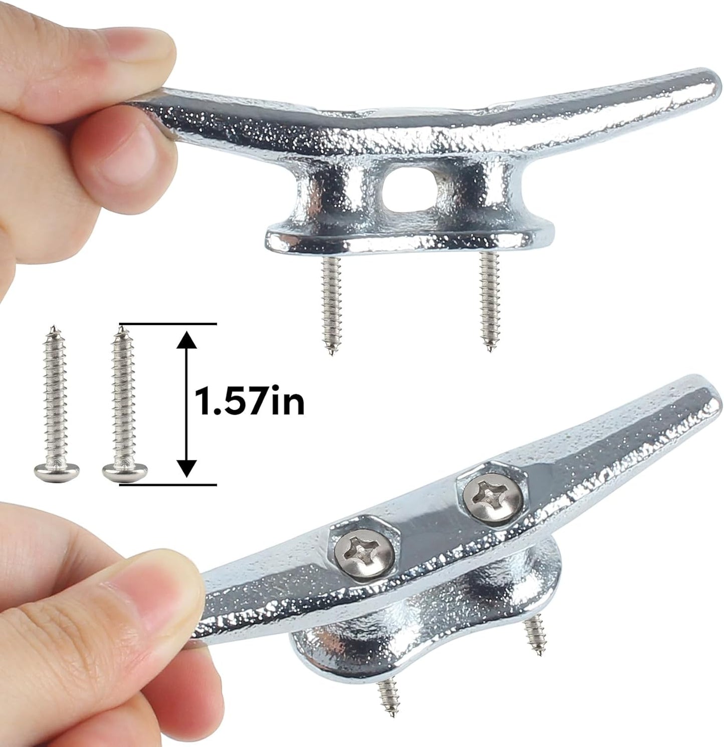 4 inch Dock Cleats 4/6/8/12/16/20/24 Pack,Boat Dock Cleats Rope Cleat Marine Cleats Iron Boat Cleats with Hardware ldeal for Deck,Nautical Decor,Cleats for Boat Dock,Boat Tie Down Cleats