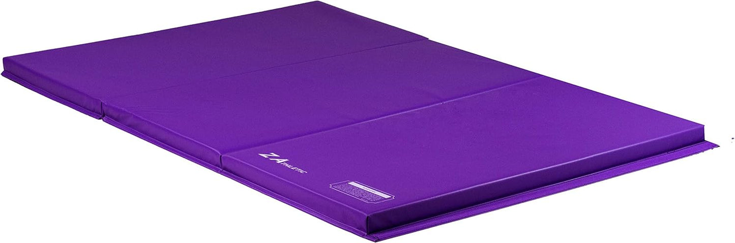 Z Athletic Folding Mat for Gymnastics, Tumbling, Cheerleading, and More, 4 Ft x 6 Ft x 2 In