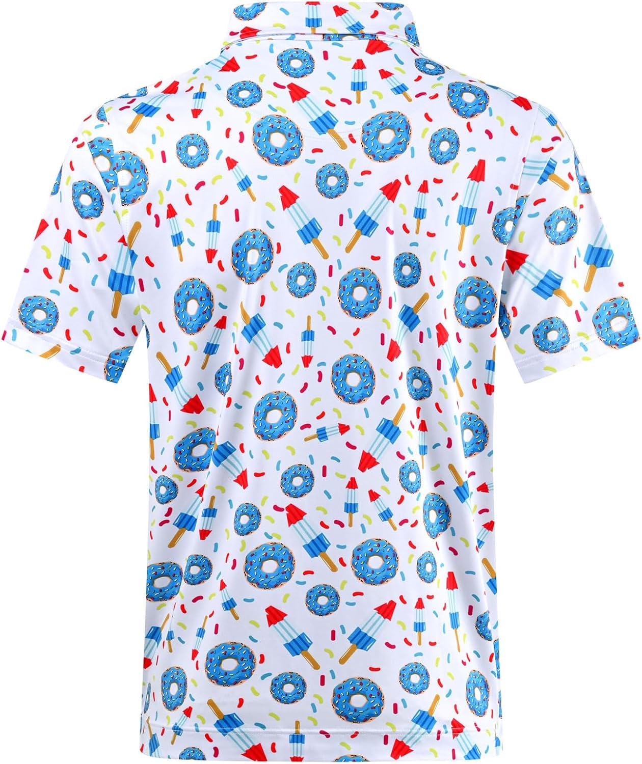 DEOLAX Mens Polo Shirts Fashion Print Mens Golf Shirt Dry Fit Mens Golf Polo Short Sleeve Quick Dry Funny Golf Shirt for Men