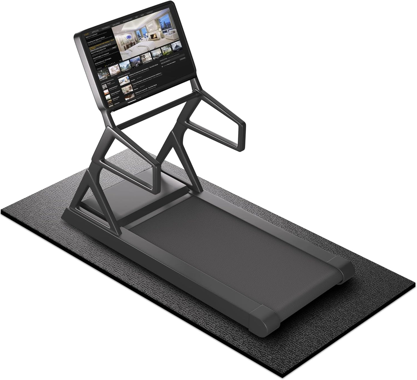 Treadmill Mat, 7'x3'/6'x3'/6'x2.5'/5.6'x2'/4'x2', 6mm Thick Exercise Equipment Gym Mat for Hardwood FloorCarpet, Compatible with Peloton Bike, Indoor Spin Bike, Elliptical