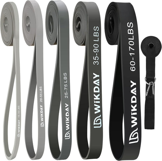 Resistance Bands, Pull Up Bands, Workout Bands for Exercise, Thick Heavy Resistance Band Set with Door Anchor, Elastic Bands for Body Stretching, Crossfit Training at Home/Gym Men & Women Women