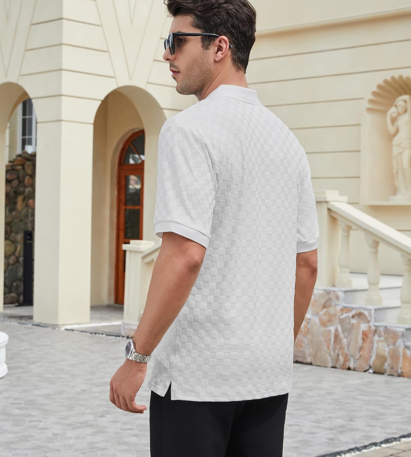 Alex Vando Mens Polo Shirts Short Sleeve Regular Fit Fashion Designed Shirt