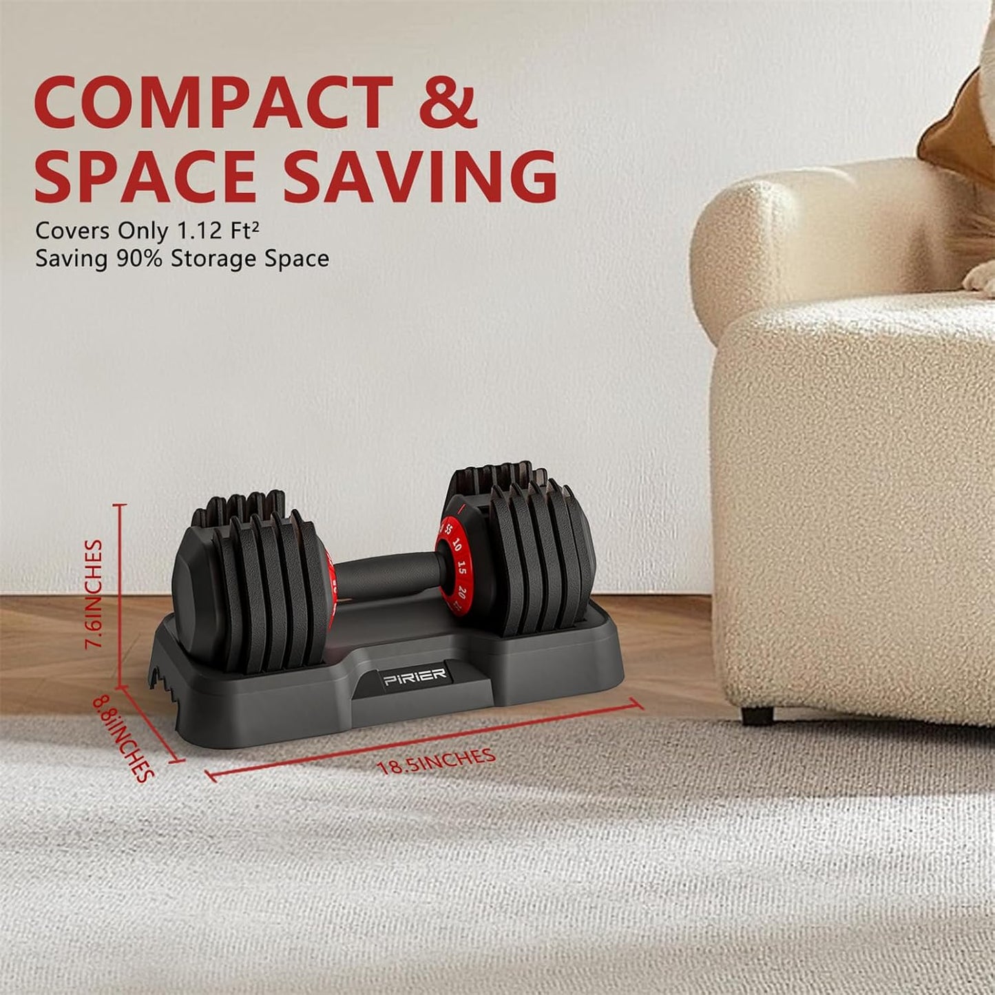 Adjustable Dumbbell Set 55LB Dumbbells Weight, 10-in-1 Weight Dumbbell with Anti-Slip Metal Handle and Bicep Supports for Comprehensive Full Body Strength Training