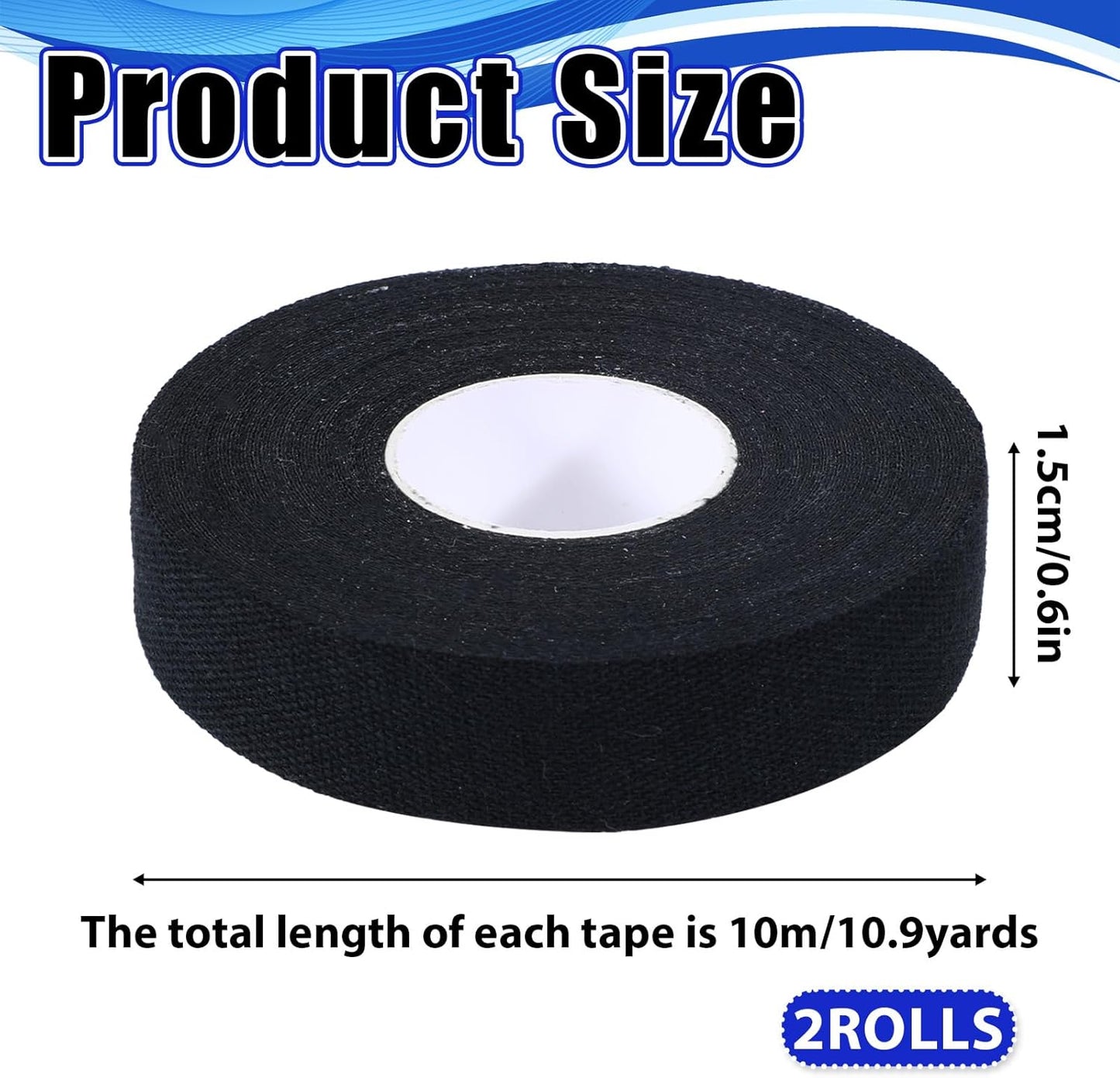 2 Rolls Finger Tape, Extra Strong Adhesive 0.6-Inch x 32-feet Athletic Tape for Fingers, Hands, & Toes, Rock Climbing Tape, Skin-Friendly Sports Tape for Outdoor Sports Climbing Football (Black)