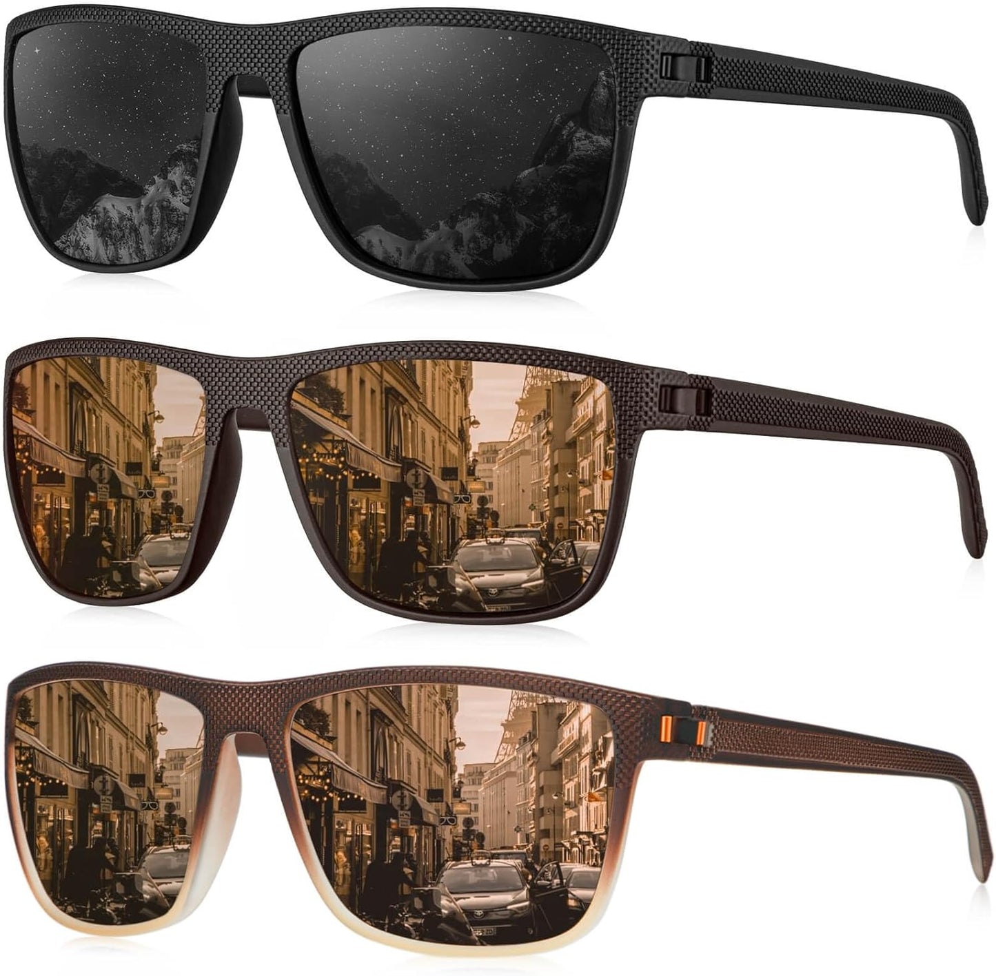 KALIYADI Polarized Sunglasses for Men, Lightweight Sun Glasses with UV Protection for Driving Fishing Golf