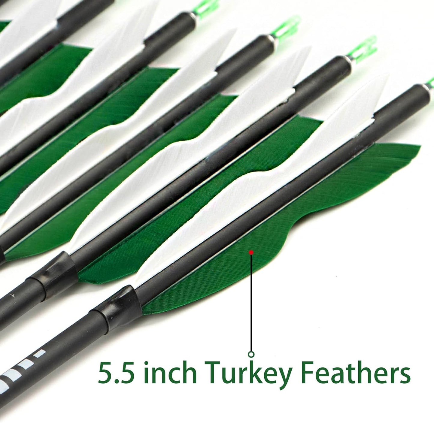 S F 30" Traditional Archery Carbon Feather Arrows 500 Spine Traditional Arrows Long Bows Archery Compound Bow Arrows Arrows for Compound Bow Arrows for recurve Bow（12 Pack）