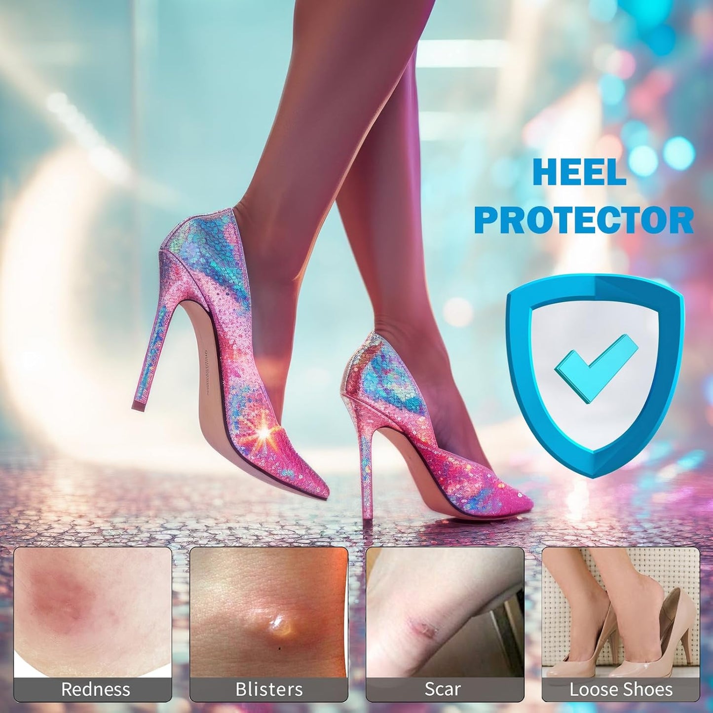 6 Pairs Heel Cushion Pads for Shoes Too Big, Shoe Grips Liners Heel Protectors for Loose Shoes, Heel Pain, Blisters and Rubbing, Anti Slip Shoe Filler Make Shoes Fit Tighter(Black)