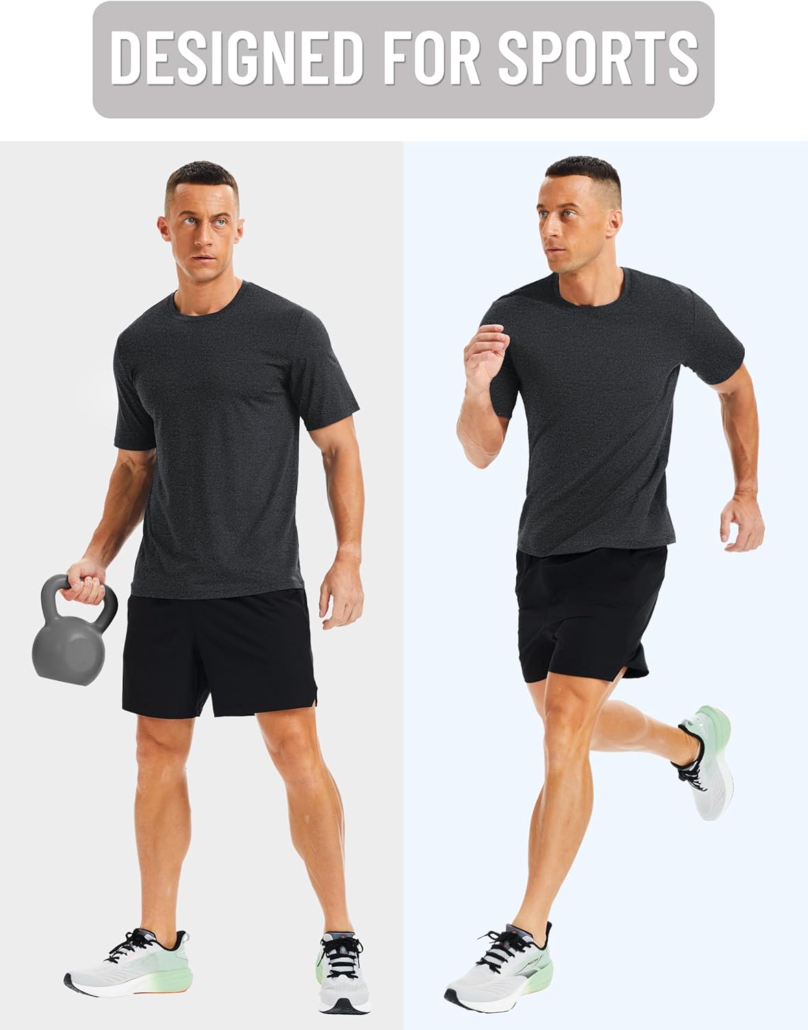 MAGCOMSEN Men's Dry Fit Workout Shirts Short Sleeve Tee Shirts Moisture Wicking Athletic Running Performence Tshirts