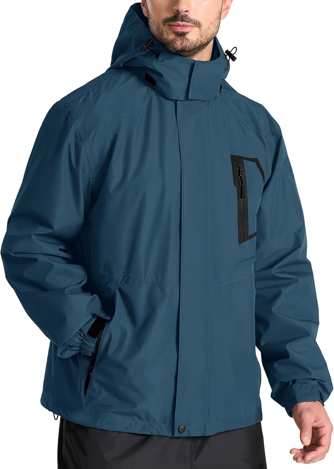 SWISSWELL Mens Rain Jackets Waterproof with Hood Men Windbreaker Jackets Lightweight Rain Coats for Golf Fishing Hiking