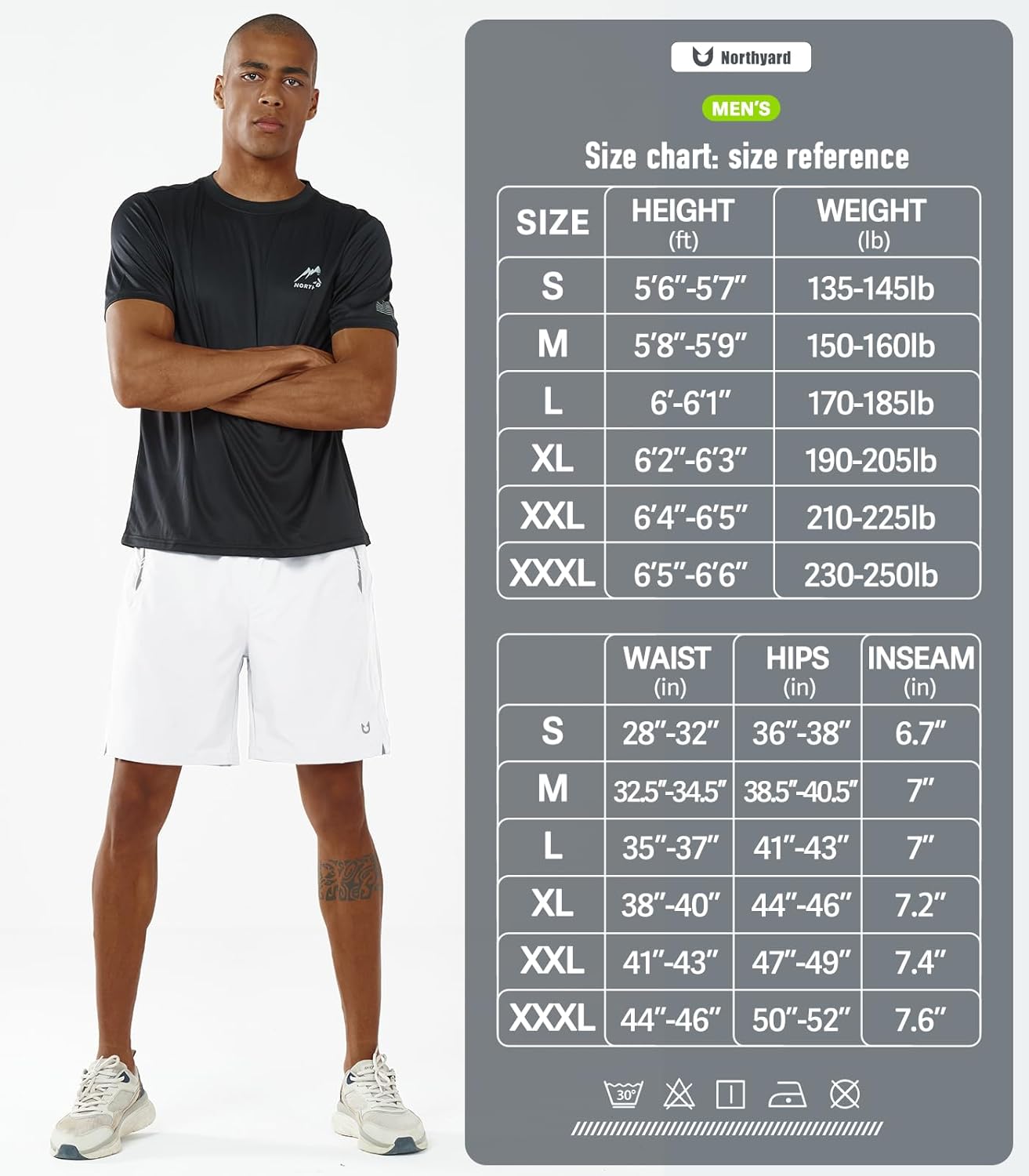 NORTHYARD Men's Running Athletic Shorts 5"/ 7"/ 9" Workout Gym Short Tennis Quick Dry Active Sport Hiking Basketball