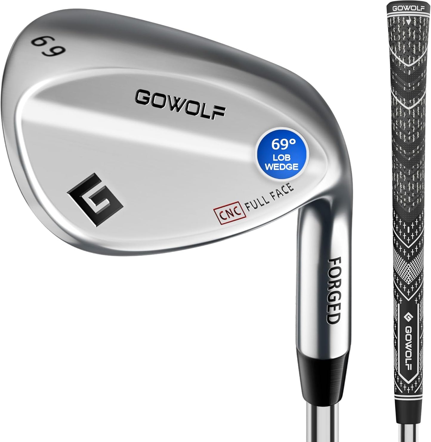 Gowolf Forged Golf Wedges 50/52/54/56/58/60/69 Degree Single or Sets for Men, Right Hand Premium Full Face Gap Wedge Sand Wedge Lob Wedge Golf Club, Great Golf Gifts - CNC Milled Face for More Spin