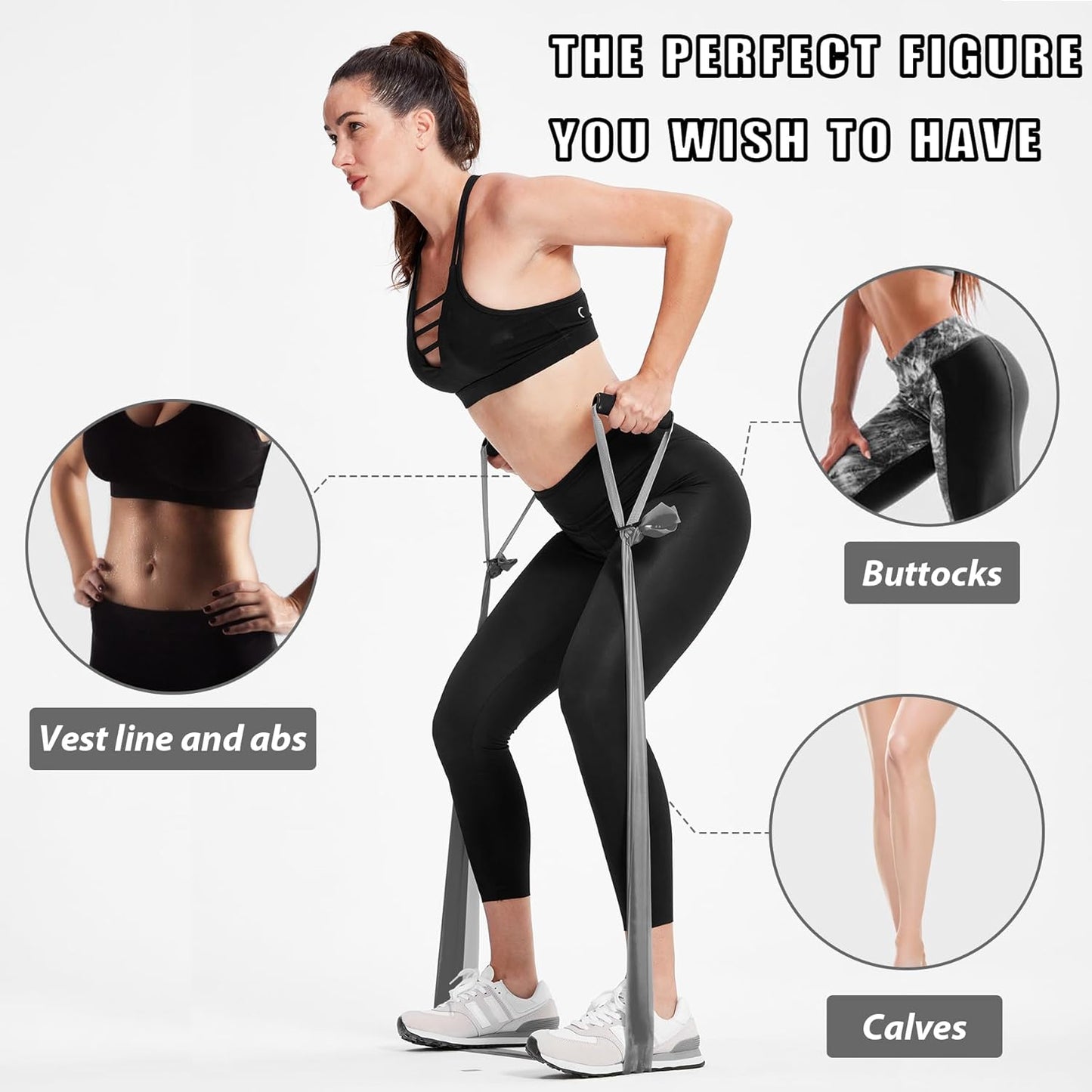 Resistance Bands for Working Out, Physical Therapy Bands, Latex Free Elastic and Exercise Bands Set for Stretching, Suitable for Rehab, Yoga, Pilates, Gym, Home Exercise