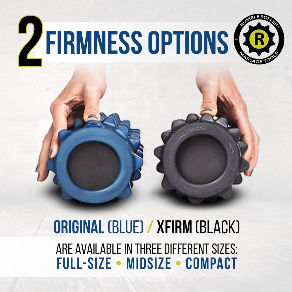 RumbleRoller Original Textured Foam Roller - Deep Tissue, Self Myofacial Release Massage Therapy Roller