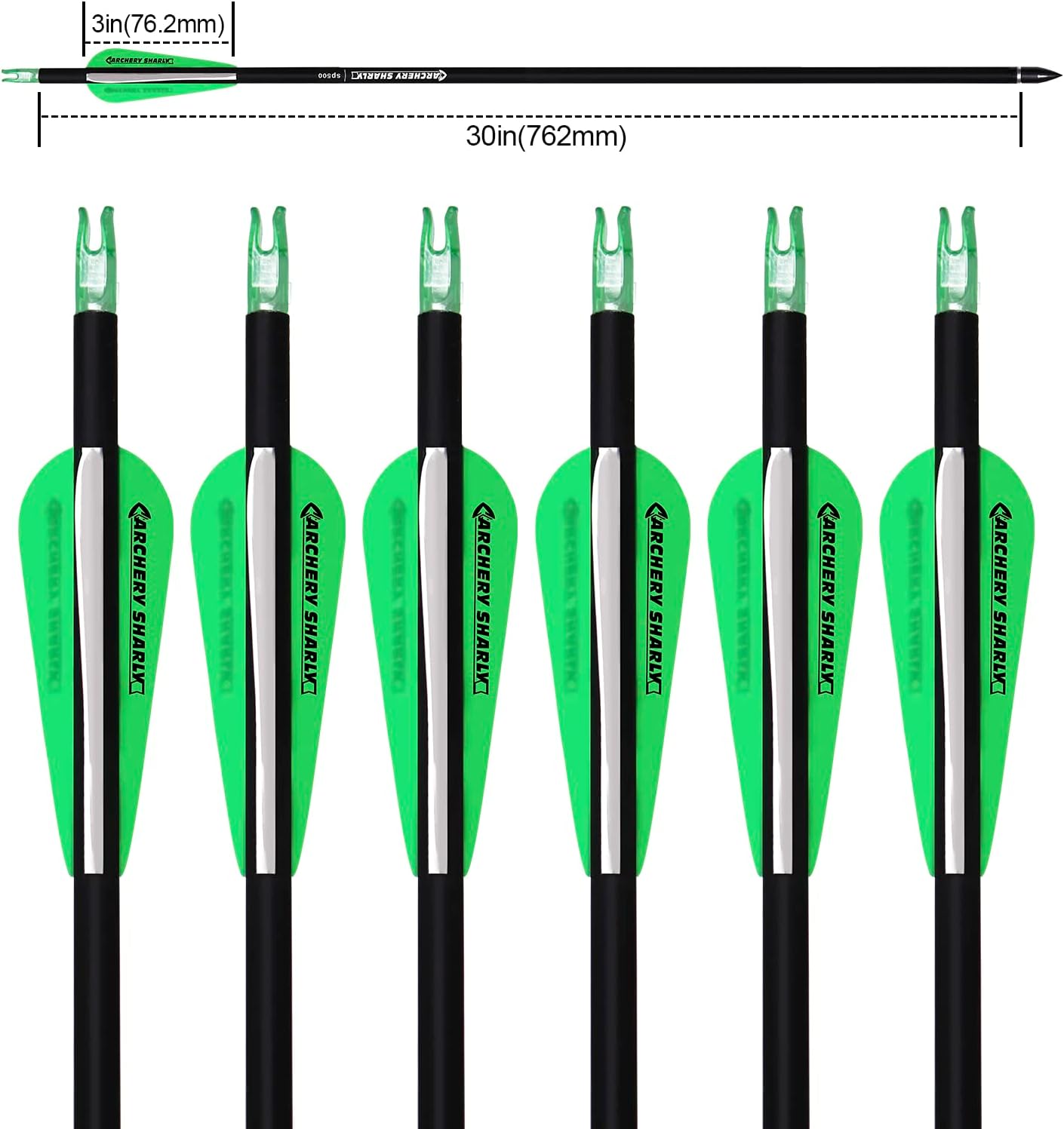 30Inch Carbon Hunting Arrow Targeting Practice Arrows with Removable Tips and Adjustable Nocks for Compound & Recurve Bow (Pack of 12)