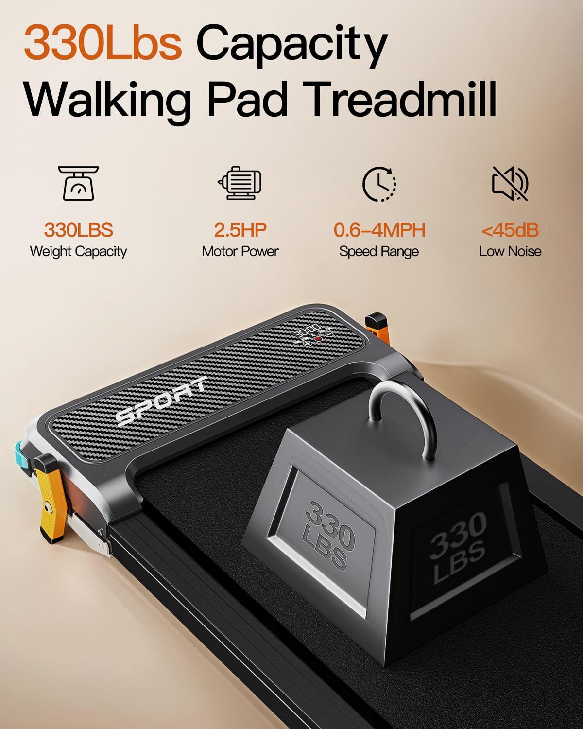FUNRAY Versatile Walking Pad Treadmill with Incline - Dual-Sided Under Desk Treadmill with Foot Massage,2 in 1 Walking Machine for Home/Office with 330LBS Weight Capacity