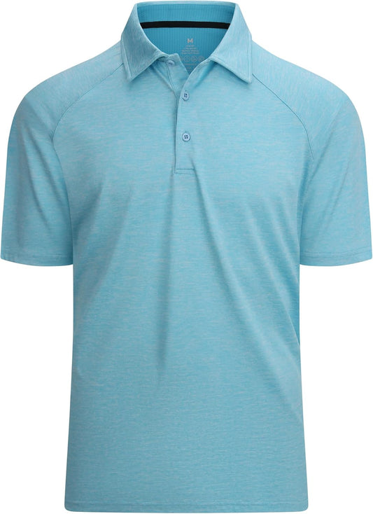 Alex Vando Mens Golf Shirt Moisture Wicking Quick-Dry Short Sleeve Casual Polo Shirts for Men