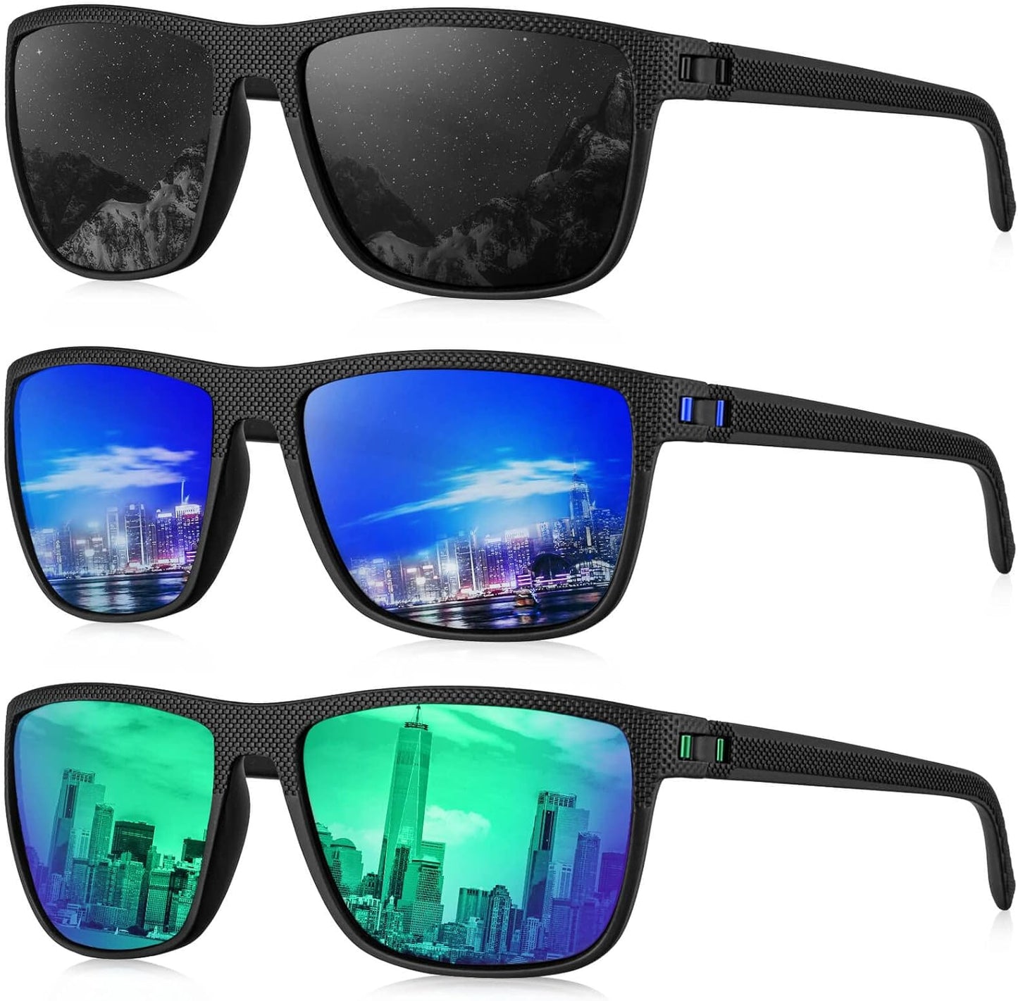 KALIYADI Polarized Sunglasses for Men, Lightweight Sun Glasses with UV Protection for Driving Fishing Golf