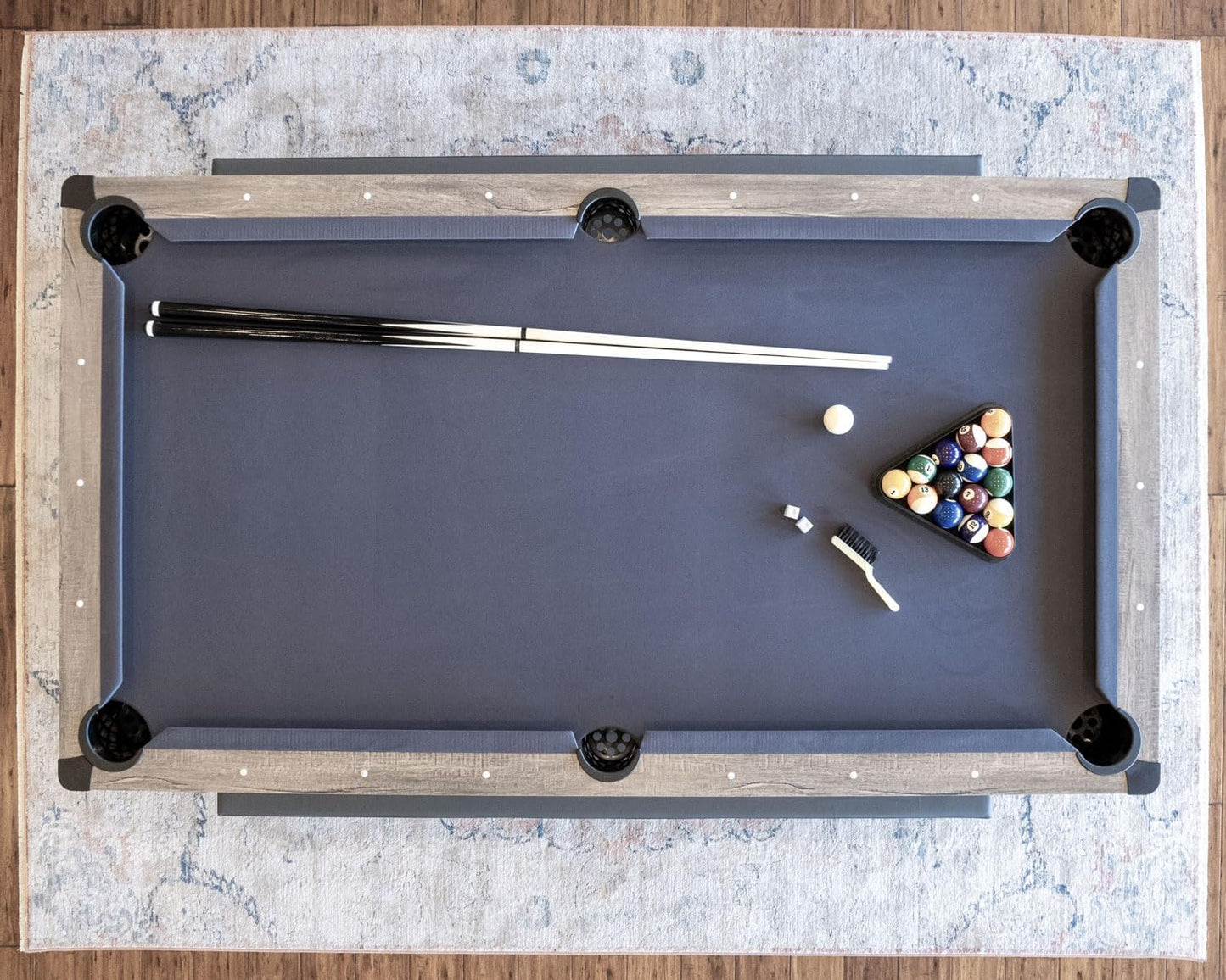 Rocky Mountain Nights 7ft Pool Table with Benches and Dining Top