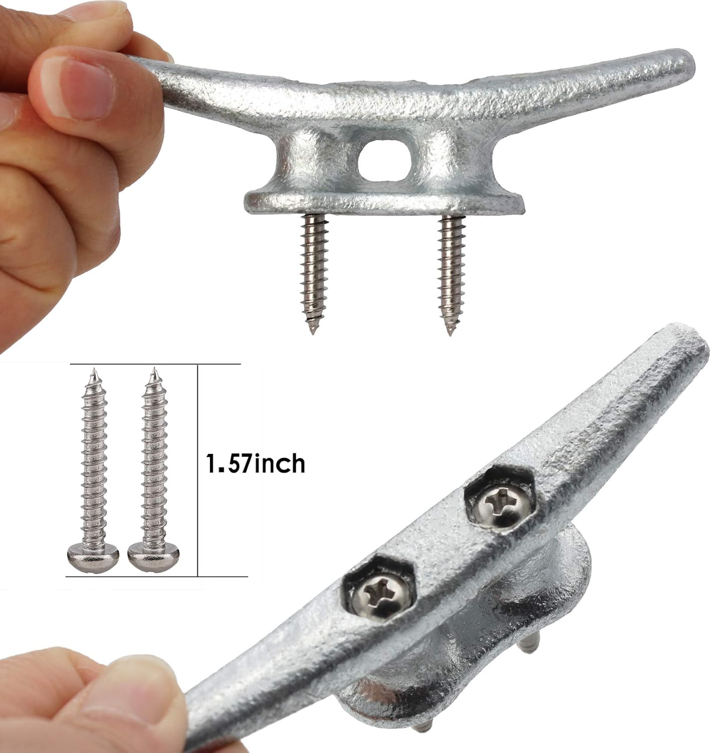 4 inch Dock Cleats 4/6/8/12/16/20/24 Pack,Boat Dock Cleats Rope Cleat Marine Cleats Iron Boat Cleats with Hardware ldeal for Deck,Nautical Decor,Cleats for Boat Dock,Boat Tie Down Cleats